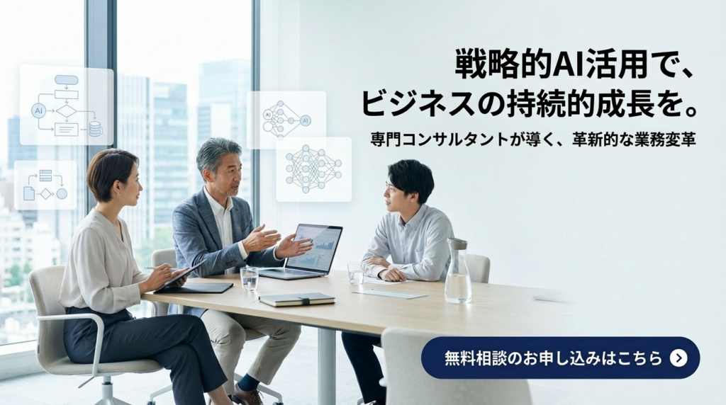 専門コンサルタントが導く戦略的AI活用提案イメージ